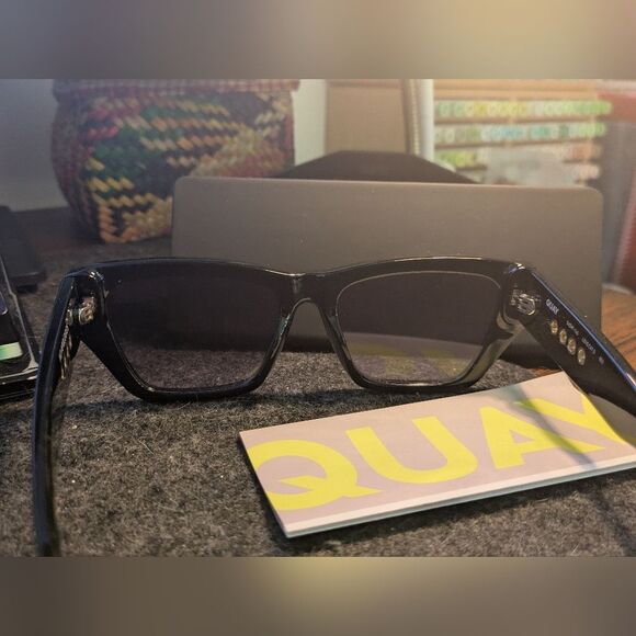 MSRP $95 Quay No Apologies Black Square Sunglasses - Picture 6 of 9